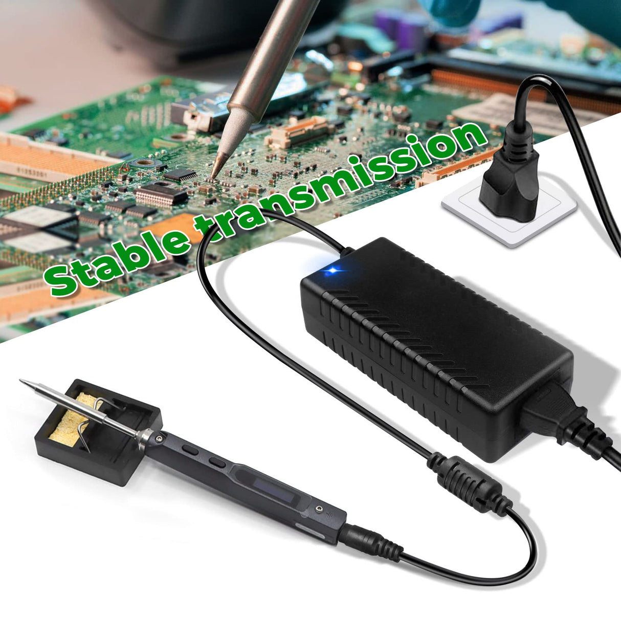 24V 3A 72W Power Supply Adapter AC 100-240V to DC 24 Volt 3 Amp Converter Transformer 5.5x2.5mm Plug for TS100 SH72 Mini Electric Soldering Iron/LED Strip Light/CCTV Security System/LCD Monitor LeTaoXing