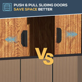 AECOJOY 6' x 8' Shed, Wood Grain Sheds & Outdoor Storage Clearance with Sliding Door, Metal Tool Shed Storage Cabinet, Garden Backyard Shed for Yard, Outdoor Storage Clearance in Dark Grey AECOJOY