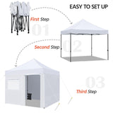 Yaheetech 10x10 Pop Up Commercial Canopy Tent with 4 Removable Sidewalls, Sandbags, Stakes & Ropes, Waterproof Instant Canopies for Wedding Party Commercial Event Pavilion, White Yaheetech