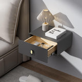 VICITON Modern Floating Nightstand with Solid Wood Drawer, Wall Mounted Bedside Table for Bedroom (Dark Gray, Small) VICITON