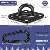 Feanron Hammock Hooks 2 Pack, Heavy Duty Hammock Hanging Kit, M10 304 Stainless Steel Pad Eye Hanging Hooks for Porch Swing Hang, 1700Lbs Holding Capacity,Black Feanron