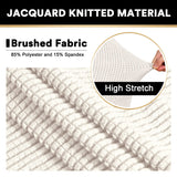 PrinceDeco Stretch Loveseat Sofa Cover Slipcover Couch Cover for 2 Cushion Sofa Washable Sofa Cover for Pets Friendly Furniture Protector Covers with Non Slip Bottom(Loveseat, Ivory) PrinceDeco