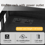 TIFFLOI Adjustable 4-Tier Kitchen Baker's Rack, Microwave Oven Cart Stand, Heavy Duty Organizer Rack for Storage in Living Room, Garage, Home and Office, Black TIFFLOI