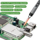 Soldering Iron Kit, 190W Soldering Gun, 110V LED Solder Kit for Electronics, Adjustable Temperature 356-932℉, Includes Solder Wire, Tips, Stand, Sponge and Flux Paste, Grey Crtsweker