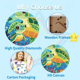 Ammklfh Sea Turtle Diamond Art Painting Kits for Kids with Wooden Frame - Big Gem Art for Girls Gifts,Diamond Dots for Kids Ages 6-8-10-12,Diamond Painting by Number Crafts Kits(7X7 inch) Ammklfh