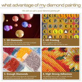 Sanjee Diamond Painting Kits for Adults Beginners, Dog Diamond Art Kits, 5D DIY Round Full Drill Diamond Art Painting for Home Wall Decoration Gift, 12x12 Inch Sanjee