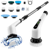 Bomves Electric Spin Scrubber, Cordless Cleaning Brush Scrubber for Home, 400RPM/Mins-8 Replaceable Brush Heads-90Mins Work Time, 3 Adjustable Size, 2 Speeds for Bathroom Shower Bathtub Glass Car Bomves