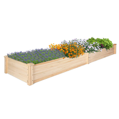 Vilobos Wooden Garden Raised Bed 8×2 ft Outdoor Garden Box for Vegetable Flower Herb in Patio, Balcony, Backyard - WoodArtSupply