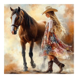 FHBUBPUP Horse Diamond Painting Kits for Adults, Diamond Art Kits for Beginners, 5D DIY Full Drill Round Gem Art, Paint with Diamond Beads Craft Home Wall Decor 12x12 inch FHBUBPUP