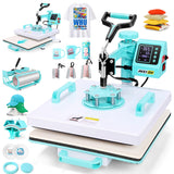 15x15 Heat Press Machine 8-in-1, Pro Sublimation Combo with 30OZ Tumbler Press, Shirt Press Machine with Swing Away & Slide Out Design, Heat Transfer for T-Shirt/Tumbler/Bag/Hats/Cap (8 in 1) AKEYDIY