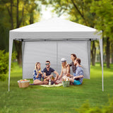 VINGLI 10x10 Pop Up Canopy Tent with Sidewalls, Outdoor Gazebo Canopy Tent, Patio Event Tents Outdoor Commercial Canopy for Parties (White) VINGLI