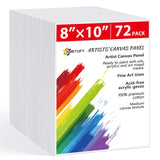 Simetufy 72 Pack 8 x 10 inch Canvas Boards for Painting Flat Canvas Panels Bulk Value Pack for Classes and Parties 100% Cotton for Acrylics Paint Simetufy
