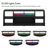 Furinno Jaya TV stand for up to 65 Inch TV, Gaming Enterteinment Center with LED Lights, Living Room Media Console Table, Americano Furinno