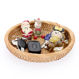 Hipiwe Small Key Basket Bowl for Entryway 7.6" Round Woven Wicker Basket Snacks Fruit Candy Serving Basket Tray Rattan Organizer Basket for Keys Wallet Cell Phone Hipiwe