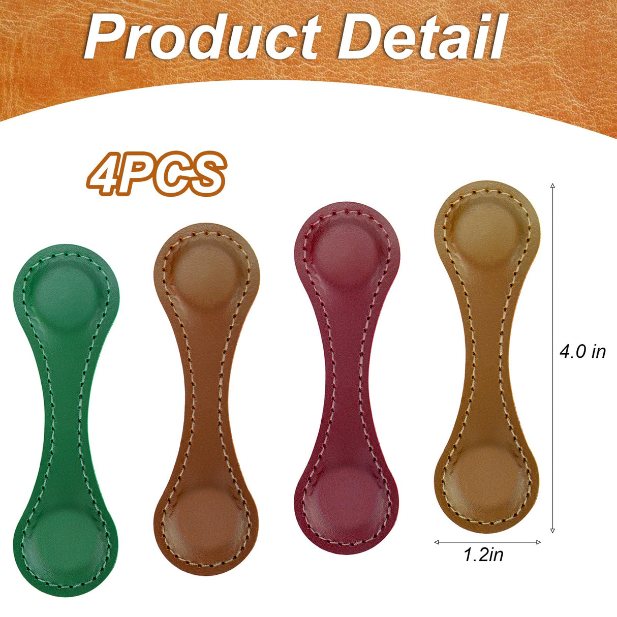 4PCS Magnetic Bookmarks, Leather Magnetic Bookmarks for Women, Double-Sided Magnetic Book Mark Clip Gift for Book Lover Readers Men Women Teachers Students, Book Accessories Mity rain