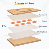 wisedry Flower Press Kit, Easy One-Step Pressing, Even Pressure, 6 Layers, 10 x 6 inch Flower Press Kit for Kids and Adults, Great Gifts for Anyone Who Loves Flowers and Crafts, Gift Box & User Guide wisedry