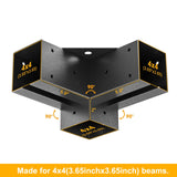 Wilkblck Pergola Brackets, 4PCS Woodworks Pergola Kit 3-Way Right Angle Corner Bracket Elevated Wood Stand Kit Pergola/Gazebo Kit Hardware for 4x4 Lumber Wilkblck