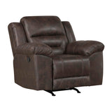 Lexicon Rocker Recliner Chair for Living Room, Wall Hugger Manual Recliner Chairs, Textured Microfiber Upholstered Rocking Reclining Chair, Home Theater Seating, Required Assembly, Dark Brown Lexicon