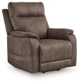 Signature Design by Ashley Crestmeade Modern Dual Motor Power Lift Recliner with Adjustable Backrest, USB Ports, Heat and Massage Function, Dark Brown Signature Design by Ashley