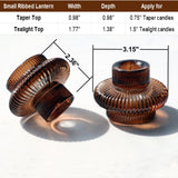 VOHO Brown Candlestick Holders Set of 6, Old Fashioned Candle Sticks Holder Decor for Daily Room/Halloween/Thanksgiving Party, Double Side Taper Candle Holders for Candlesticks/Tealight Candles(Brown) VOHO