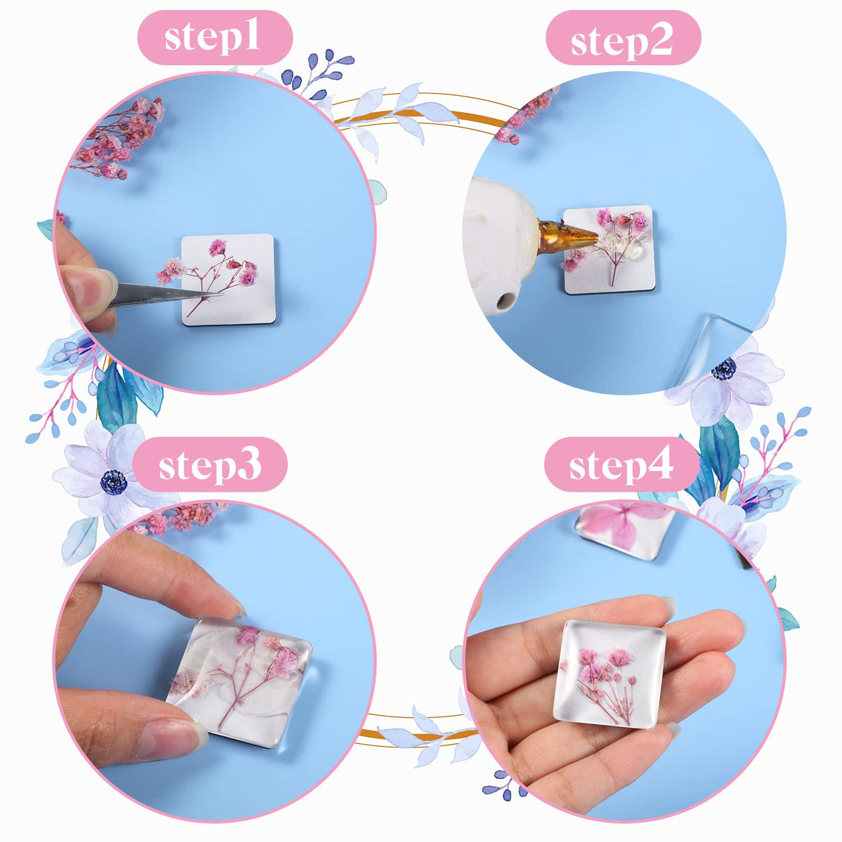 72 Pieces Craft Magnets Glass Ceramic Ferrite Magnet with Adhesive Backing and Transparent Clear Glass Cabochons for DIY Craft Fridge Refrigerator Magnets Pendants(Square,1.2 Inch) Weewooday