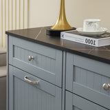 GAZHOME Double Tilt Out Trash Cabinet with Charging Station, Upgrade Wooden Trash Cabinet with Outlet,Recycling Cabinet with Hideaway Drawer,20 Gallon Tilt Out Trash Cabinet (Grey) GAZHOME