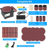 AGULIUM 6-Inch Mini Disc Sander, 7 Speed Adjustable Bench Belt Sander Grinder, Electric Tabletop Belt Sanders for Metal Wood Knife Steel Iron Plastic Working, 100W 110V AGULIUM