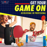 NIBIRU SPORT Professional Ping Pong Paddle Set (2-Player) - Table Tennis Paddles Set of 2 with Retractable Net, 4 Balls, and Carry Bag/Storage Case - Table Tennis Equipment & Ping Pong Accessories NIBIRU SPORT