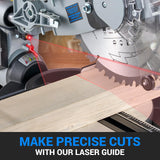 NOVORIK 10" Single Bevel Compound Sliding Miter Saw, Single-Bevel Corded Miter Saw with Laser Guide, 15-Amp Motor Sliding Miter Saw with TCT Saw Blade for Woodworking novorik
