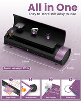Office Presentation Laminator Machine 11x17 with Laminating Sheet A3/A4/A5, 3/5 Mil Thermal Cold Laminating Machine 13 inch Wide, 60s Warm-Up Lamination Machine, Personal Laminate Machine (Purple) Qfun