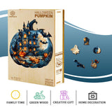 Jigfoxy Wooden Puzzles for Adults, Halloween Pumpkin Wood Puzzles Adult, Unique Animal Shape Wooden Jigsaw Puzzles for Adults, Birthday Gifts for Puzzle Lovers, Family (S-8.5 * 7.8in-100pcs) Jigfoxy