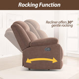 HAOMARKETS Rocker Recliner Chair for Adults, Manual Recliner Chair with Overstuffed Backrest and Armrests, Upholstered Rocking Reclining Sofa Chair for Living Room, Grey HAOMARKETS