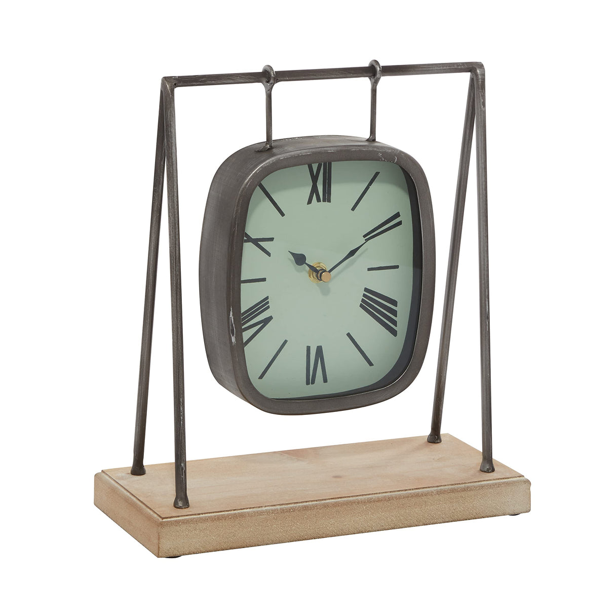 Deco 79 Wood Pendulum Clock with Wood Base, 10" x 5" x 12", Gray Deco 79