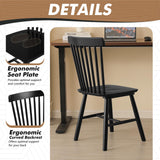 ClinQ Windsor Dining Chair Set of 4, Spindle Back Wooden Chairs for Kitchen and Dining Room, Farmhouse Country Wooden Dining Chairs for Dining Living Room, Farmhouse Restaurant, Black ClinQ