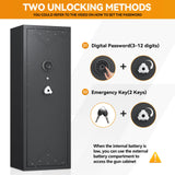 KAER [ 2024 New 10-12 Gun Safe, Large Gun Safe for Home Rifle and Pistol, Gun Cabinet, Rifle Safe, Quick Access Gun Safe KAER