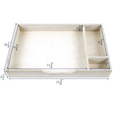 Ikee Design Wooden 2 Tier Monitor Stand with Drawer,Wood Desktop Stands for Laptop ,TV, Computer Riser,Wooden Clutter-Free Desk Stand with Storage Organizer,16 1/2 W x 10 1/4 D x 5 1/8 H in, White Ikee Design