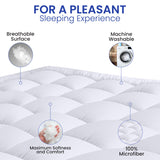 Utopia Bedding Twin Mattress Pad, Quilted Fitted Premium Mattress Protector, Deep Pocket Cover Stretches up to 16 Inches, Fluffy Pillow Topper (39x75 Inches, White) Utopia Bedding