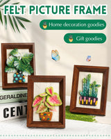 OEHPICC Needle Felting Kits for Beginners Adult, Wool Felting Kit with Frame & Tools, Needle Felt Painting Kit Includes Felting Needles, Fabric Sheet, Instructions (3 Potted Plants) OEHPICC