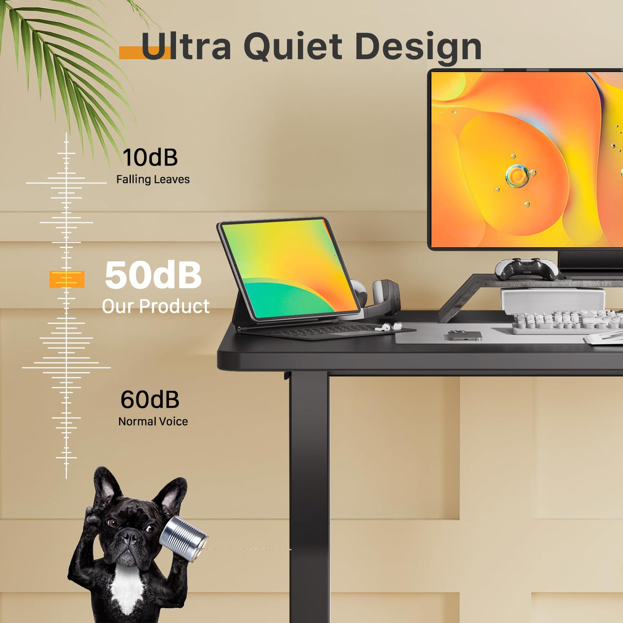 JOY worker Small Electric Standing Desk, 35" x 20" Whole Piece Height Adjustable Desk with Memory Controller, Black Sit to Stand Desk Workstation for Home Office JOY worker