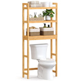SONGMICS Over The Toilet Storage, 3-Tier Bamboo Over Toilet Bathroom Organizer with Adjustable Shelf, Fit Most Toilets, Space-Saving, Easy Assembly, Natural UBTS001N01 SONGMICS