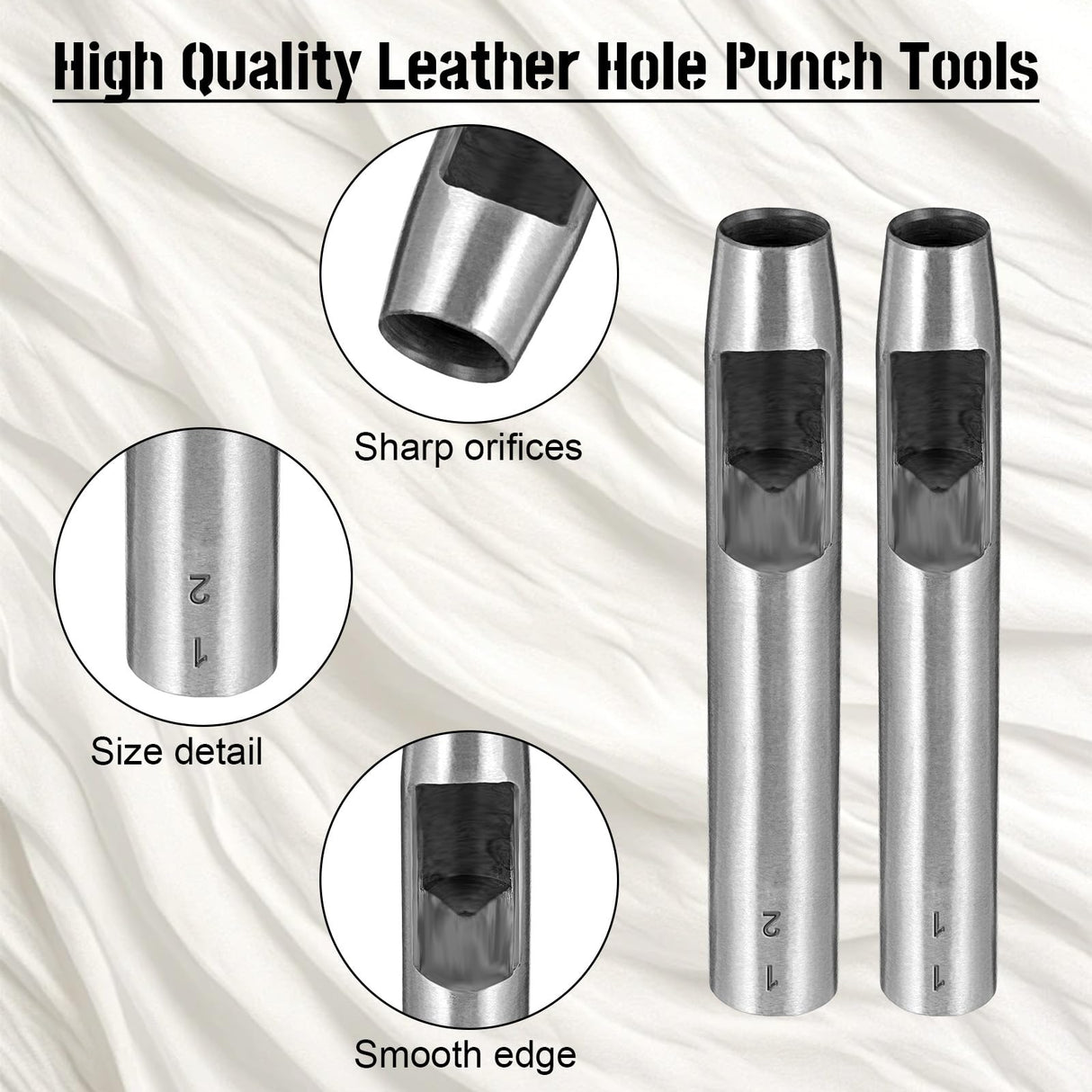 Leather Hole Punch Tool, 22pcs Circle Hole Punch Set - 0.5-12mm for Watch Bands, Belts, Canvas, Paper, Plastic, Leather Working DIVINA VITAE