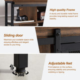 HOMISSUE Corner TV Stand for 55 Inch TV, Rustic Corner Entertainment Center with Storage, Industrial Media Console Table with Sliding Barn Door, Entertainment Center for Living Room, Brown HOMISSUE
