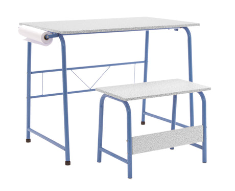 SD Studio Designs Project Center, 55126 Craft Table Play Desk with Bench, Blue SD STUDIO DESIGNS