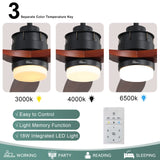 Sofucor 60" Delta-Wing Modern Outdoor Ceiling Fan, with Light LED Remote Solid Wood Oil Rubbed Bronze, for Living Room Kitchen Bedroom Family Dining Noiseless Sofucor