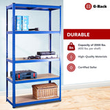 Garage Shelving Units - 71" H x 35" L x 12" W - Heavy Duty Racking - Shelves for Storage -1 Bay - Blue - 5 Tier - 2000LB Capacity (400LB Per Shelf) - Workshop, Shed, Office - 5 Year Warranty G-Rack