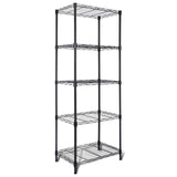 Whitmor 5 Tier Storage Shelves, Heavy Duty Metal Shelving, 400 lbs Capacity per Shelf, 2000 lbs Total, Easy Assembly for Kitchen, Garage, Plant, 18" L x 12" W x 50" H, Black Whitmor