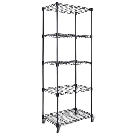 Whitmor 5 Tier Storage Shelves, Heavy Duty Metal Shelving, 400 lbs Capacity per Shelf, 2000 lbs Total, Easy Assembly for Kitchen, Garage, Plant, 18" L x 12" W x 50" H, Black Whitmor