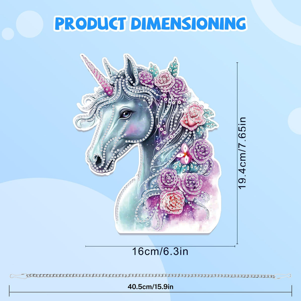 Bowetile Horse Diamond Art Hanging Kits for Adults Kids, 5D Special Shape Diamond Painting Flowers Pendant Kits, Animal Gem Art Suncatchers Painting Window Ornament for Home Garden Wall Decor Bowetile