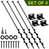 VASGOR 24” Mobile Home Anchors - Ground Anchor Screw in with Brackets and Adapter for Drill - Earth Anchors - Storage Shed and Swing Anchor Kits VASGOR