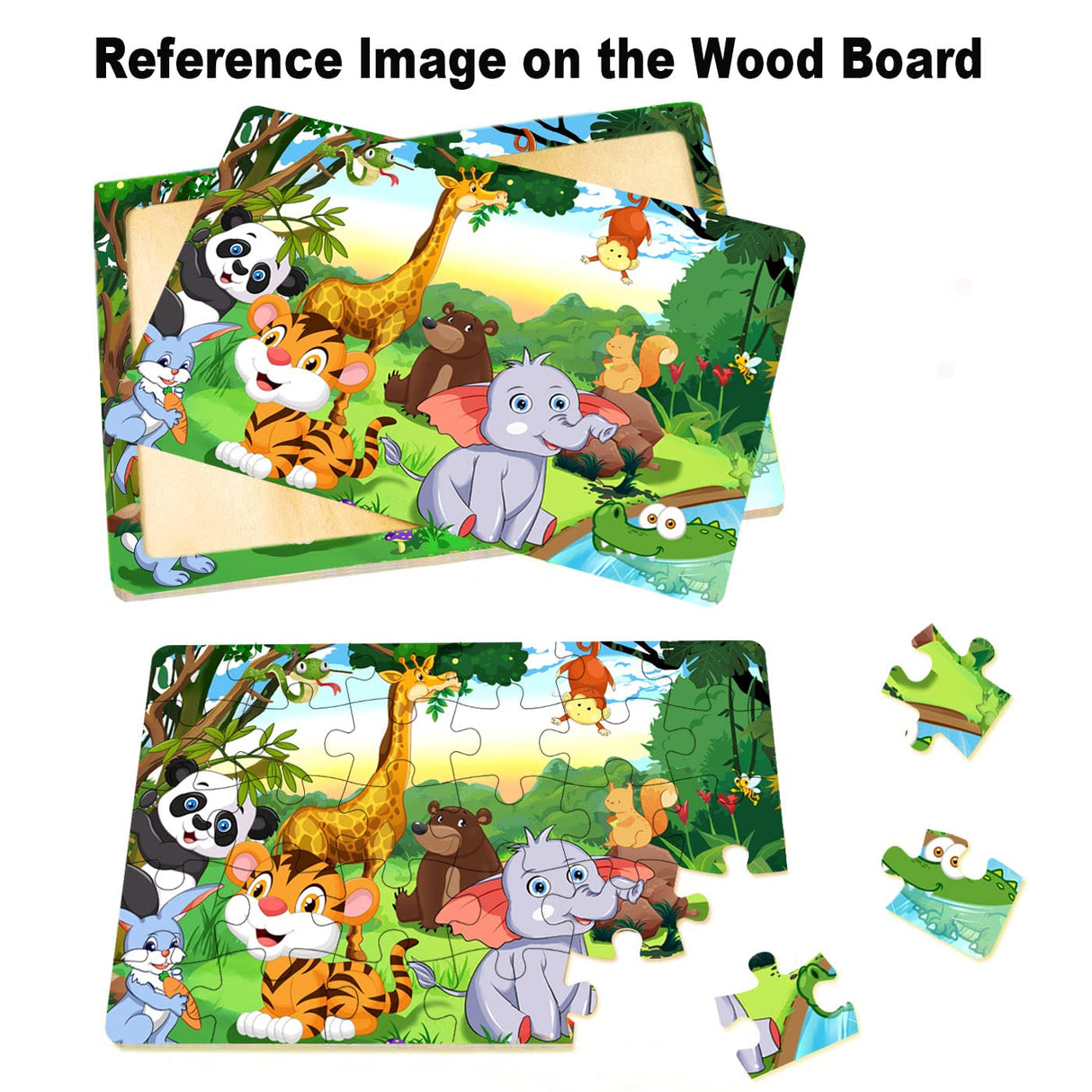 Puzzles for Kids Ages 3-5, Wooden Jigsaw Puzzles 24-30 Pieces for Toddler Children Learning Educational Puzzles 3 4 5 6 Year Toys for Boys and Girls (6 Puzzles) Eirenke